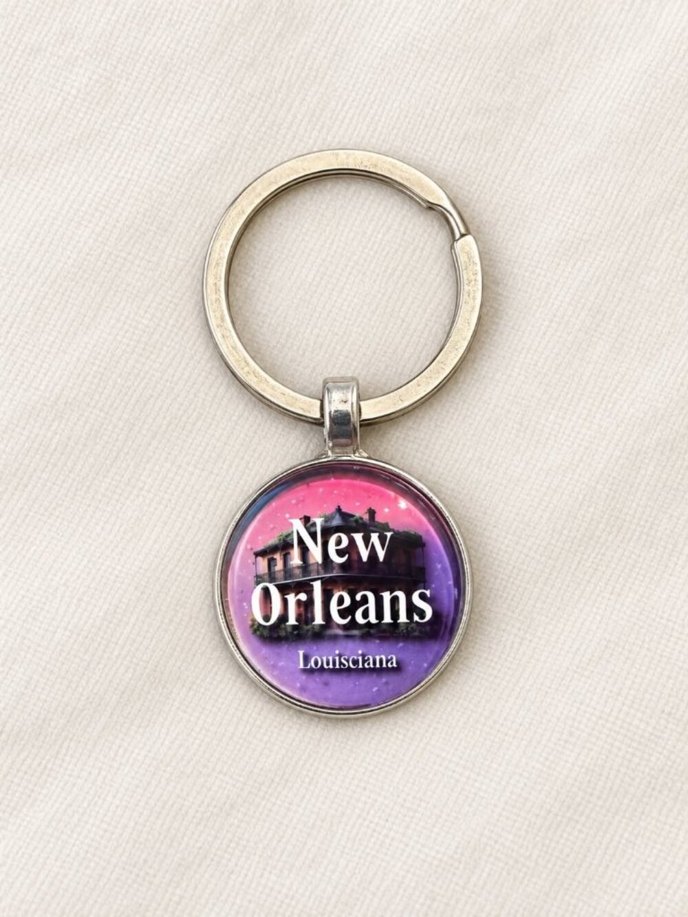 New Orleans Louisiana Purple Souvenir Keychain